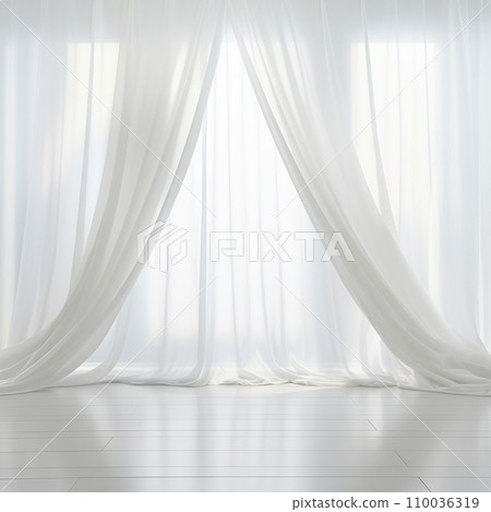 White organdy curtain background material AI image 110036319