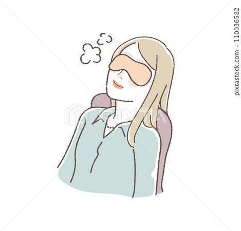 戴著熱眼罩的女人插畫 110036582