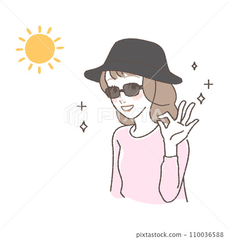 做紫外保護的婦女的例證 110036588