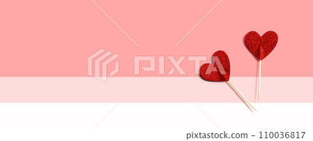 Red glitter heart picks 110036817