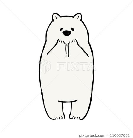 Clip art of a polar bear holding its hand 110037061