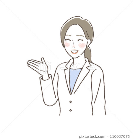 一名婦女為醫務人員提供指導的插圖 一名婦女為醫務人員提供指導的插圖 110037075