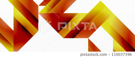 Geometric purity on white - lines, squares, triangles unite. Minimalist harmony in elegant simplicity 110037396