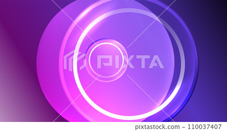 Neon glass circle copyspace for your text or product presentation geometric background. Vector illustration For Wallpaper, Banner, Background, Card, Book Illustration, landing page Neon glass circle copyspace for your text or product presentation geometric background. Vector illustration For Wallpaper, Banner, Background, Card, Book Illustration, landing page 110037407