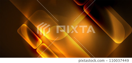 Neon glass shapes for your text or product presentation geometric background. Vector illustration For Wallpaper, Banner, Background, Card, Book Illustration, landing page 110037449