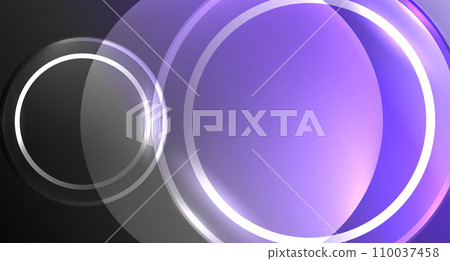 Neon glass circle copyspace for your text or product presentation geometric background. Vector illustration For Wallpaper, Banner, Background, Card, Book Illustration, landing page Neon glass circle copyspace for your text or product presentation geometric background. Vector illustration For Wallpaper, Banner, Background, Card, Book Illustration, landing page 110037458