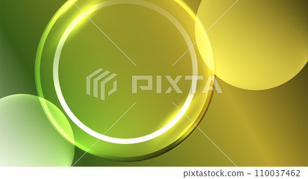 Neon glass circle copyspace for your text or product presentation geometric background. Vector illustration For Wallpaper, Banner, Background, Card, Book Illustration, landing page 110037462