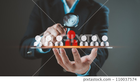 Recruitment management Business concept. Relationship Management with global structure. Human Resources. Management recruitment employment headhunting concept. Human Resource Management concept. 110037574