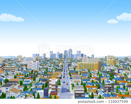 城鎮住宅插圖背景的房屋 110037599