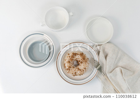 tableware donut styling photo image on a plate tableware donut styling photo image on a plate 110038612