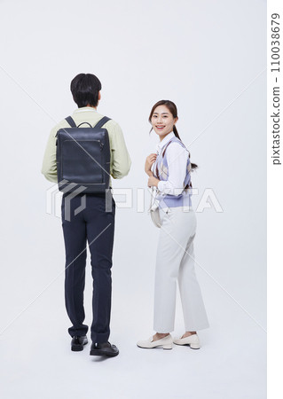 man looking back with a smile 110038679