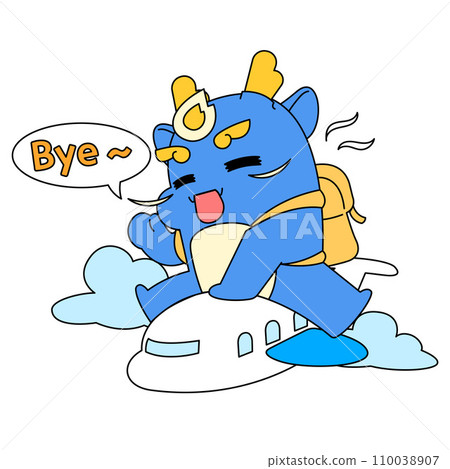 Blue Dragon Character_Greeting on a plane 110038907