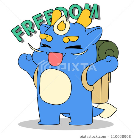 Blue Dragon Character_Backpack Men that shouts freedom and hurries 110038908