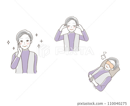 Eye trouble prevention illustration set Eye trouble prevention illustration set 110040275