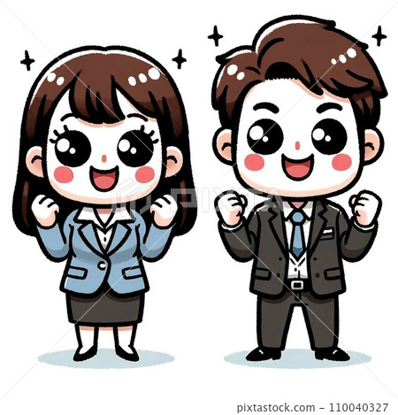 Male and female business people doing guts pose Male and female business people doing guts pose 110040327