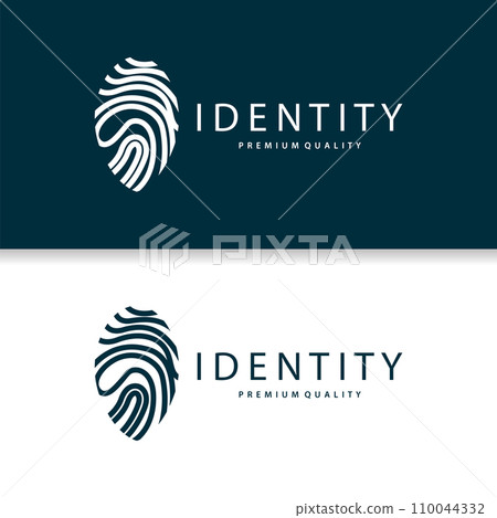 Premium Fingerprint Logo, Human Identity Design Simple Line Model Template Illustration 110044332