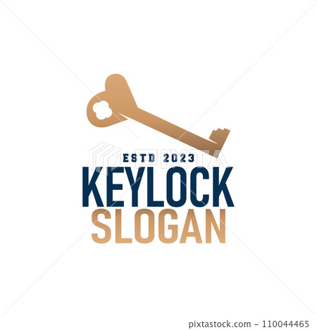 Home security design simple key logo old vintage minimalist template illustration 110044465
