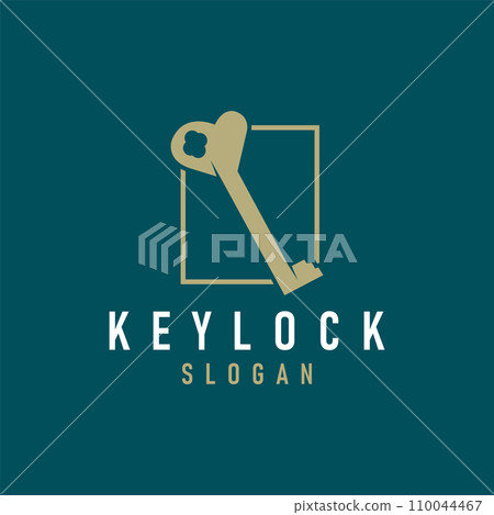 Home security design simple key logo old vintage minimalist template illustration Home security design simple key logo old vintage minimalist template illustration 110044467