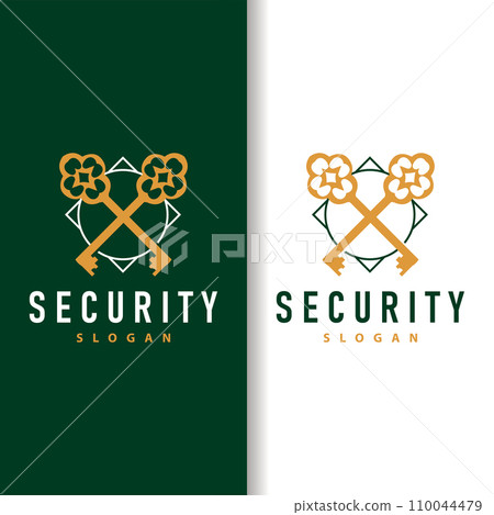 Home security design simple key logo old vintage minimalist template illustration Home security design simple key logo old vintage minimalist template illustration 110044479
