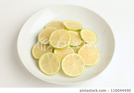cut green lemon cut green lemon 110044490
