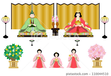Illustration set of the Hina Matsuri 110044510