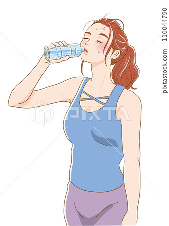 熱瑜珈期間女人喝水 熱瑜珈期間女人喝水 110044790