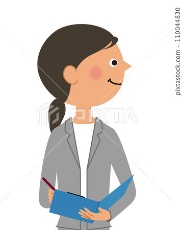 有衣服的一名婦女與文件 有衣服的一名婦女與文件 110044830