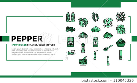 Black Pepper Aromatic Hot Spice landing header vector Black Pepper Aromatic Hot Spice landing header vector 110045326