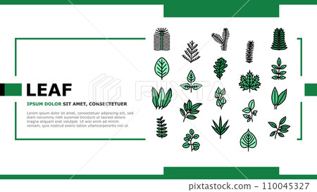 Leaf Of Tree, Bush Or Flower landing header vector Leaf Of Tree, Bush Or Flower landing header vector 110045327
