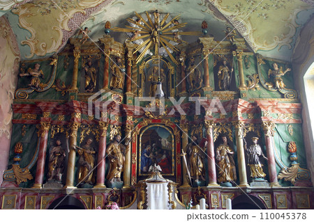 Main altar in the Church of the Three Kings in Komin, Croatia Main altar in the Church of the Three Kings in Komin, Croatia 110045378