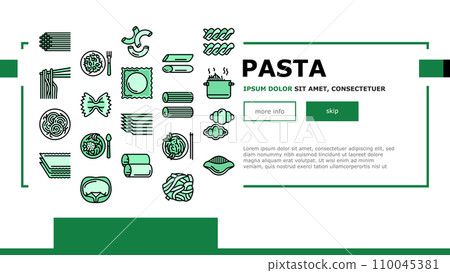 Pasta Delicious Food Meal Cooking landing header vector 110045381