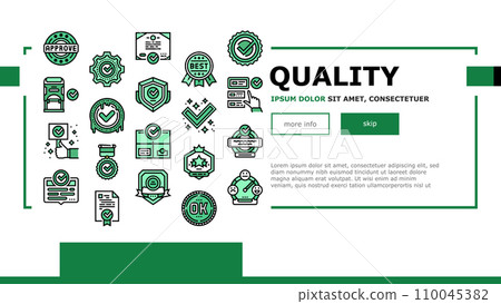 Quality Approve Mark And Medal landing header vector Quality Approve Mark And Medal landing header vector 110045382