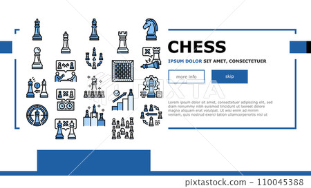 Chess Smart Strategy Game Figure landing header vector 110045388