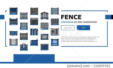 Fence And Gate Exterior Security landing header vector 110045391