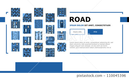 Road Urban And Country Highway landing header vector Road Urban And Country Highway landing header vector 110045396