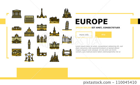 Europe Monument Construction landing header vector Europe Monument Construction landing header vector 110045410
