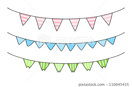 Flag garland set triangular pattern color Flag garland set triangular pattern color 110045435