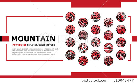 mountain landscape hill nature landing header vector 110045477