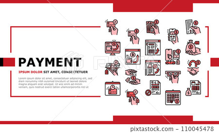 payment bank money finance card landing header vector 110045478
