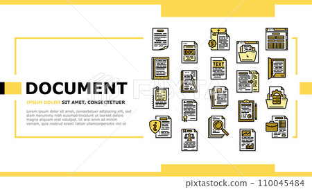 document paper file business page landing header vector 110045484