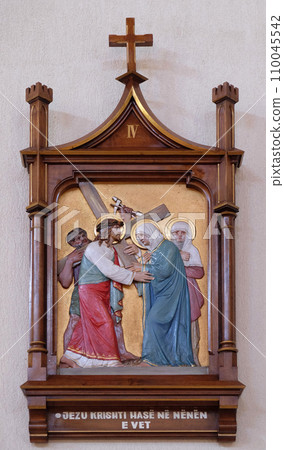 4th Stations of the Cross, Jesus meets His Mother, Mother Teresa cathedral in Vau i Dejes, Albania 110045542