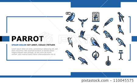 parrot bird blue animal tropical landing header vector parrot bird blue animal tropical landing header vector 110045575