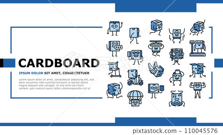 cardboard character box package landing header vector cardboard character box package landing header vector 110045576