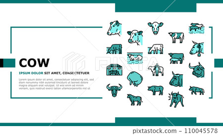 cow farm dairy cattle milk white landing header vector cow farm dairy cattle milk white landing header vector 110045578