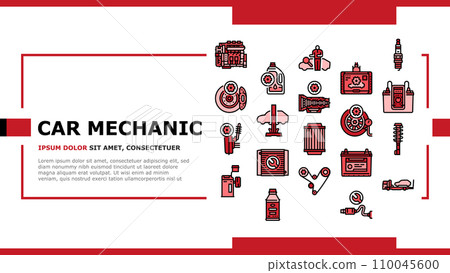 car mechanic repair service landing header vector 110045600