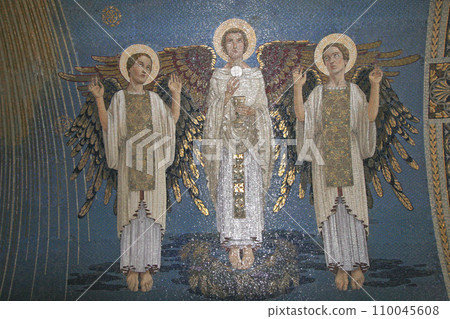 Angels, mosaic, Basilica of the Transfiguration, Mount Tabor, Israel Angels, mosaic, Basilica of the Transfiguration, Mount Tabor, Israel 110045608