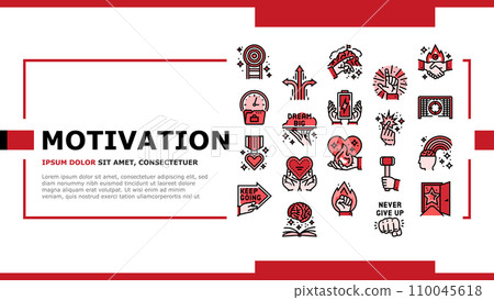 motivation succes challenge landing header vector 110045618