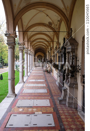 Monumental architecture of Mirogoj cemetery arcades in Zagreb, Croatia 110045665