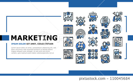 social media marketing landing header vector social media marketing landing header vector 110045684