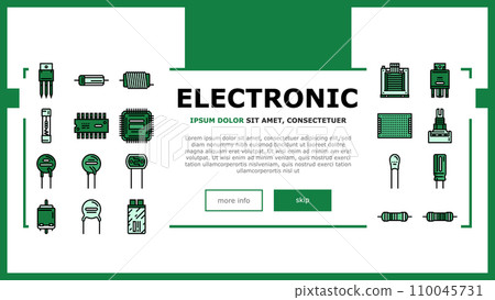 electronic component circuit chip landing header vector 110045731